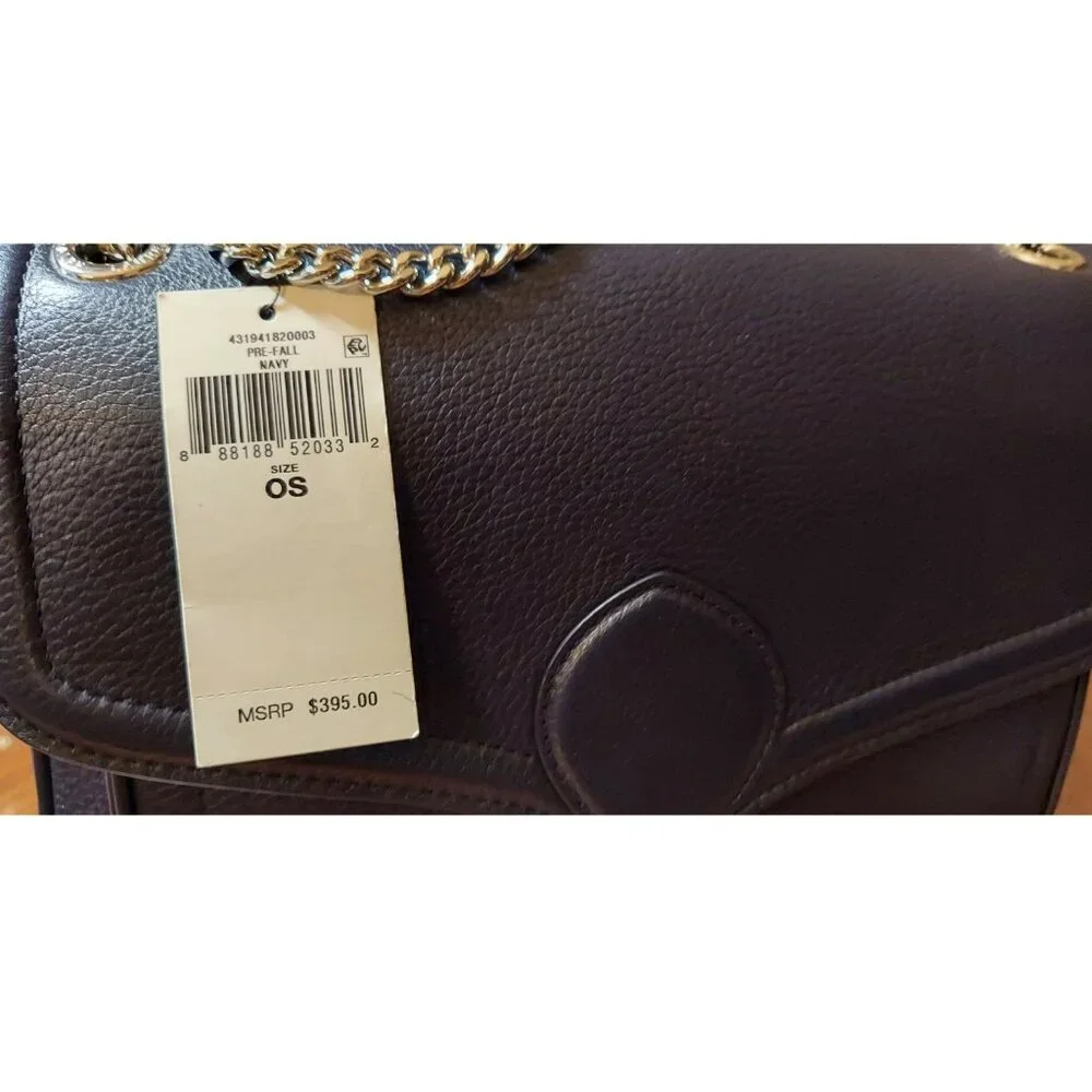 Lauren Ralph Lauren Navy Pebbled Medium Bradley Convertible Shoulder/Crossbody - Picture 7 of 7